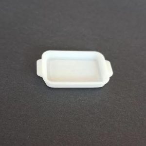 Kulplu kahvaltı tabağı dikdörtgen 36x22mm